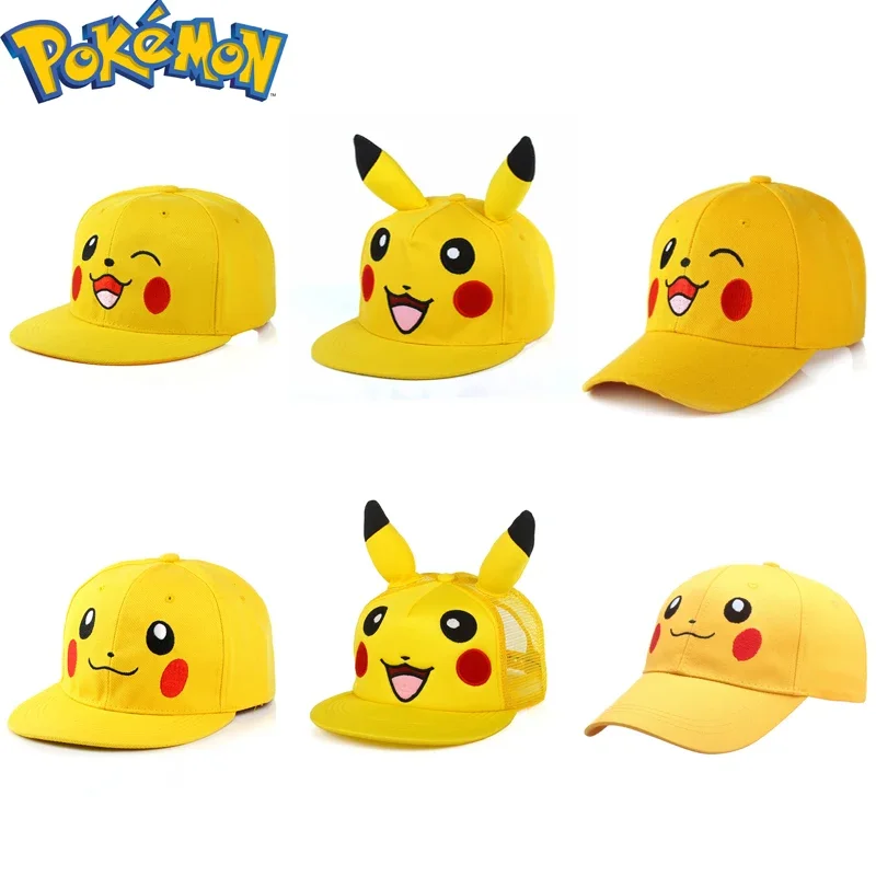 

Anime Pokemon Baseball Cap Peaked Cap Anime Figure Pikachu with Ears Cotton Universal Adjustable Cosplay Hat Birthday Gifts