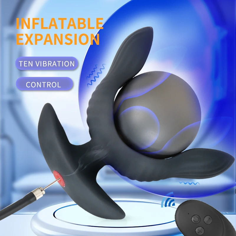 

Silicone Inflatable Anal Plug Prostate Massage Remote Control Vibration Pull Bead Expansion Vestibule Expansion Anal Masturbator