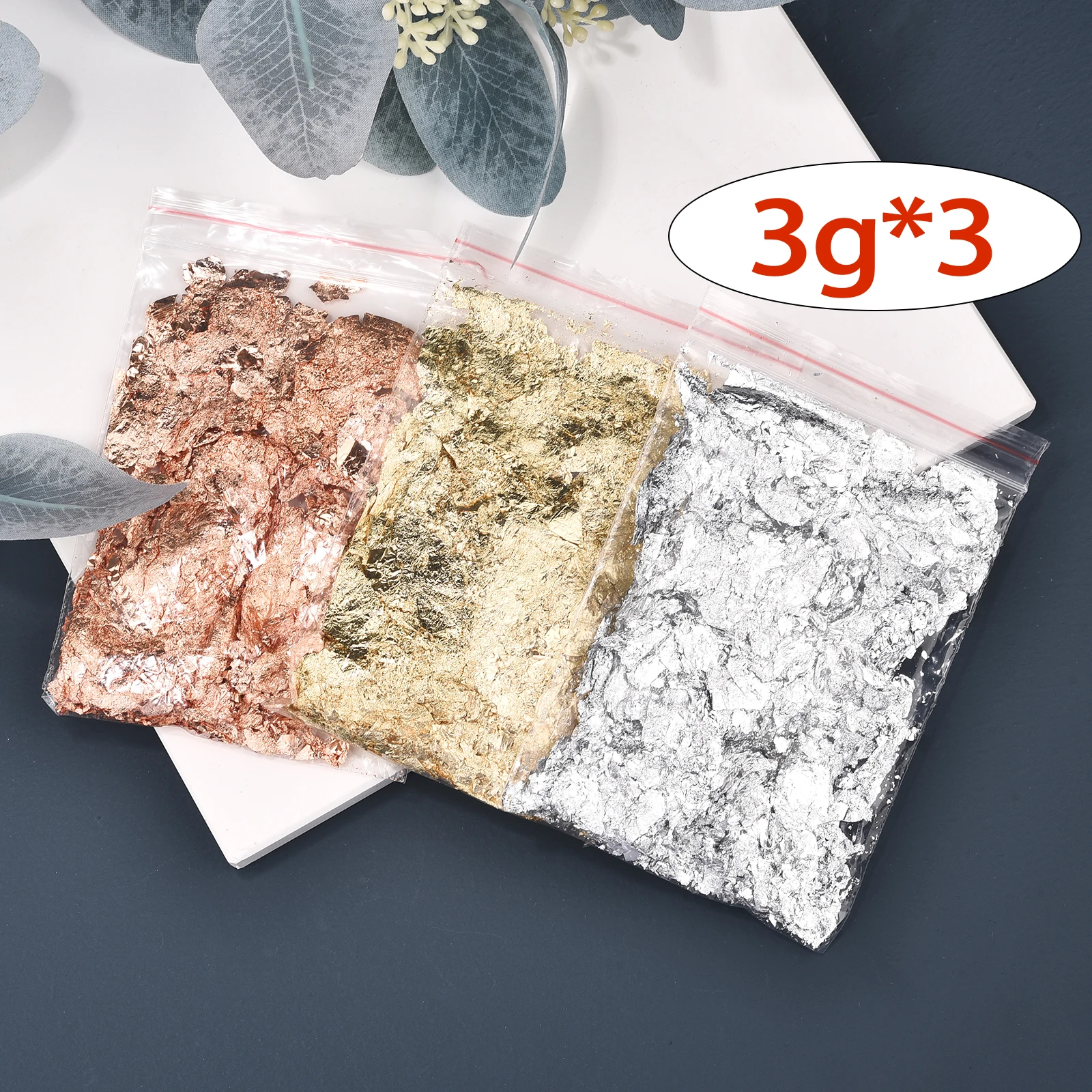 Imitation Metallic Foil Flakes for Crafting and Nail Art Decor