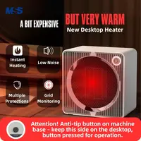 Портативный электрический обогреватель MSS для домашнего стола - керамический нагрев PTC, интеллектуальный вентилятор теплого горячего воздуха, необходимый для зимы, вилка стандарта ЕС/США/Великобритании