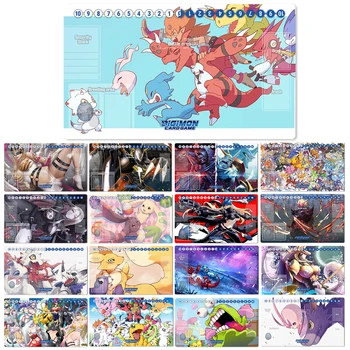 디지몬 플레이매트 전쟁 그레이몬 레나몬 레이디 데비몬 옴니몬 DTCG CCG 트레이딩 카드 게임 매트, 애니메이션 마우스 패드 고무 및 무료 가방