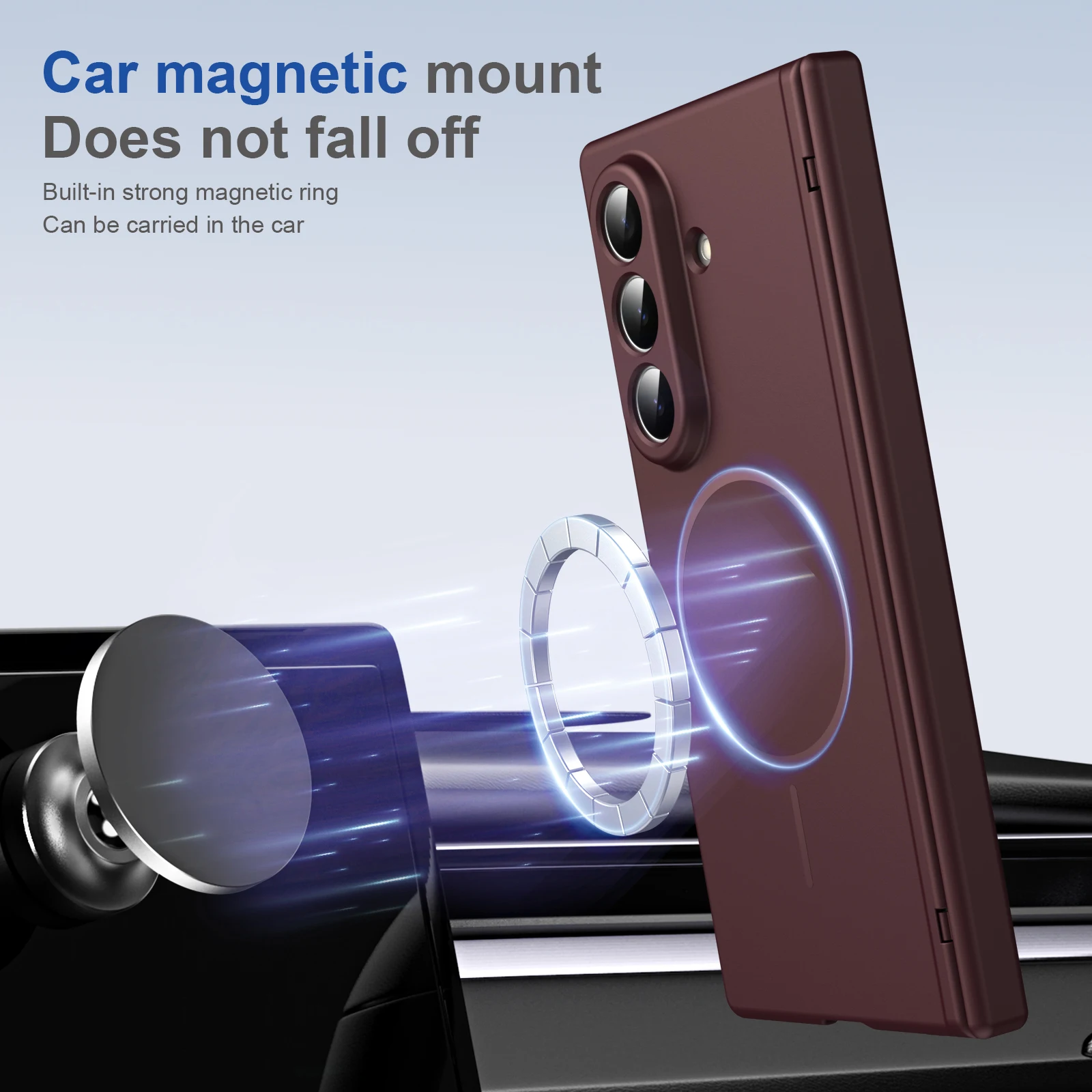 Full Cover Magnetic Case with Tempered Glass Film and Anti-Fingerprint Protection