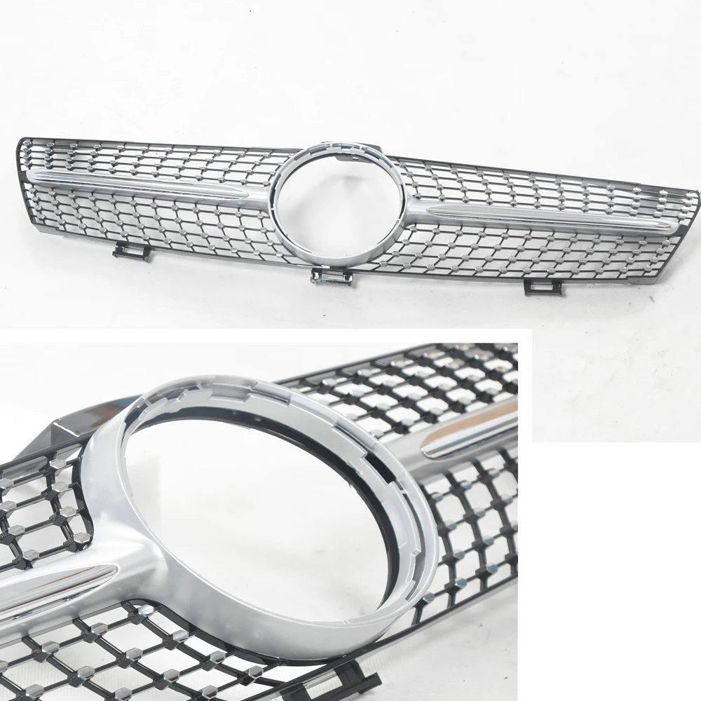 

Grille Upper Grill For Mercedes Benz CLS W219 2005-2008 CLS500 CLS600 Silver/Black Car Front Bumper Hood Mesh Grid