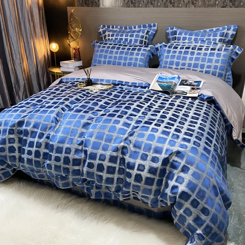 

Luxury Bedding Set 4PCS/6pcs 100% Cotton Satin Fabric Duvet Cover Comfortable Silky and Softable