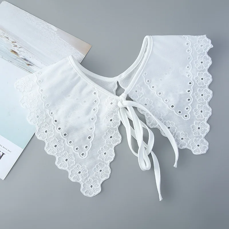 

Linbaiway белый ажурный фальшивый воротник, шаль для женщин, кукла, накладной воротник, ожерелье с половинчатой рубашкой, съемный воротник, оберточный воротник