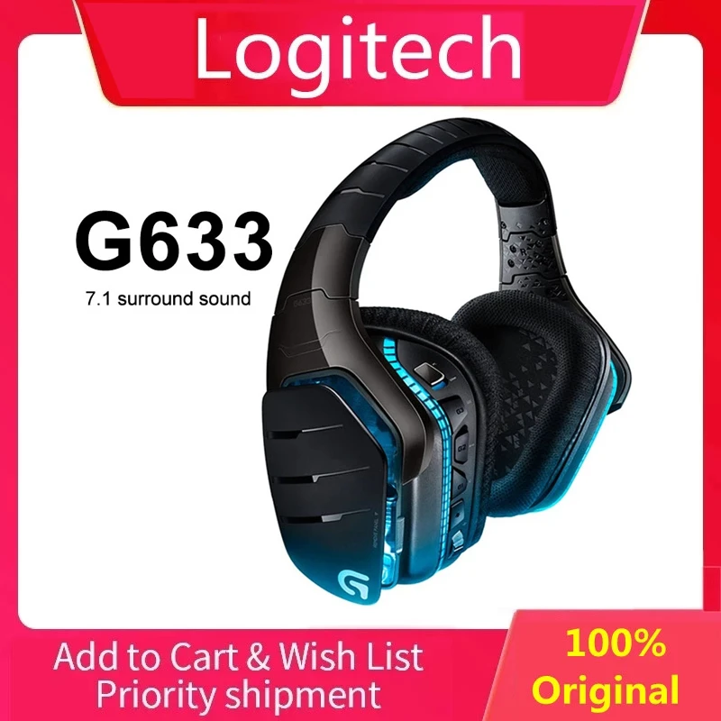 Logitech Wired Gaming Headset DTS 7.1 Surround Sound RGB Gaming Headphone For Mouse Gamer Overwatch DOTA PUBG LOL Original| | -