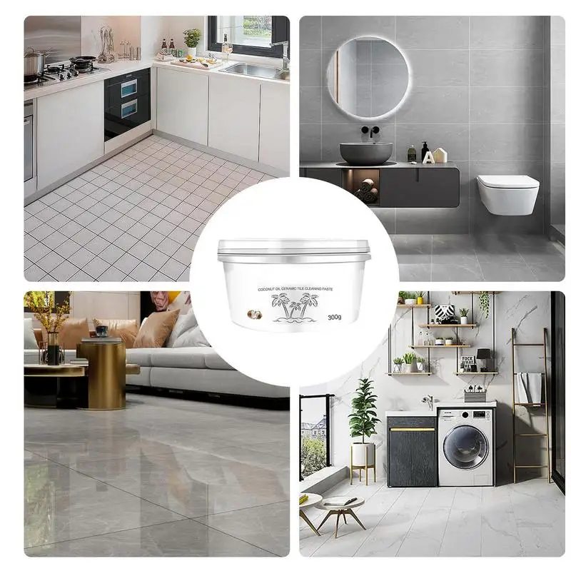 Tile Cleaning Paste 300g Floor Tile Washing Paste With Scent Shower Room Cleaner Stains Removal Cream Multi-Functional For Home