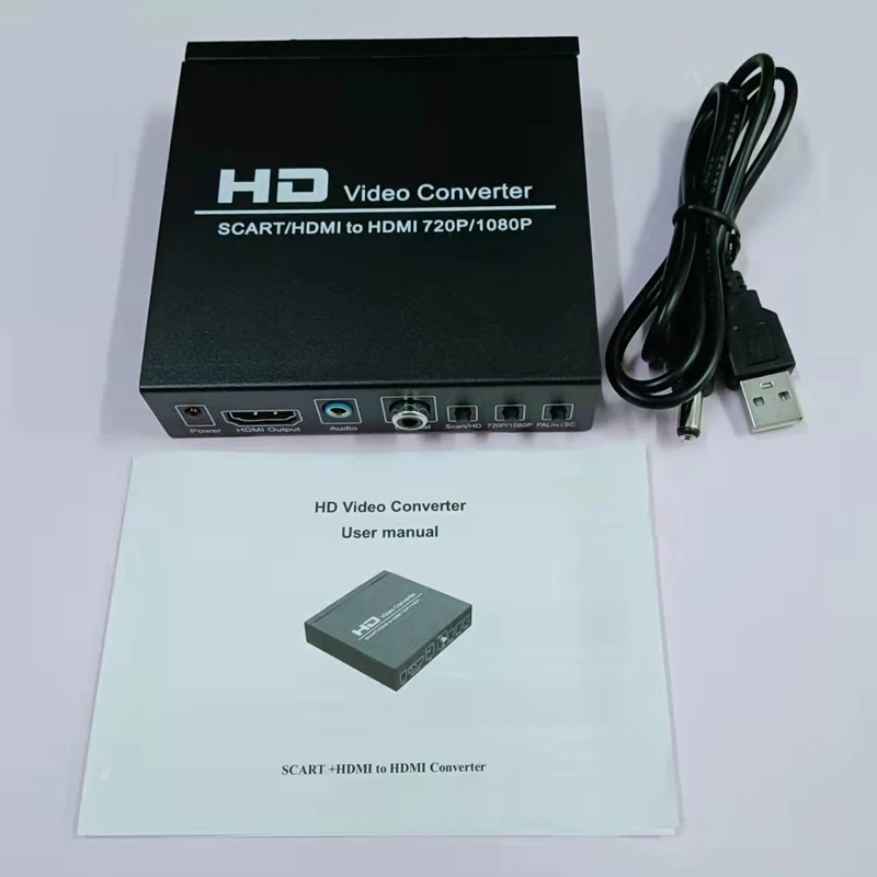 RGB SCART to HDMI-Compatible Converter Coaxia Audio Video Converter HD Video Converter For HDTV DVD Game Console Set-BOX Player HDMI Cables Cables & Adapters