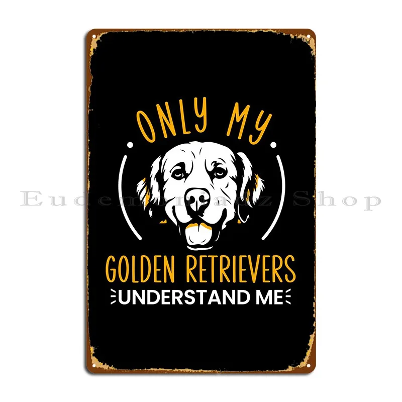 Golden Retriever Metal Sign Crea Design Cinema Vintage Garage Tin Sign Poster