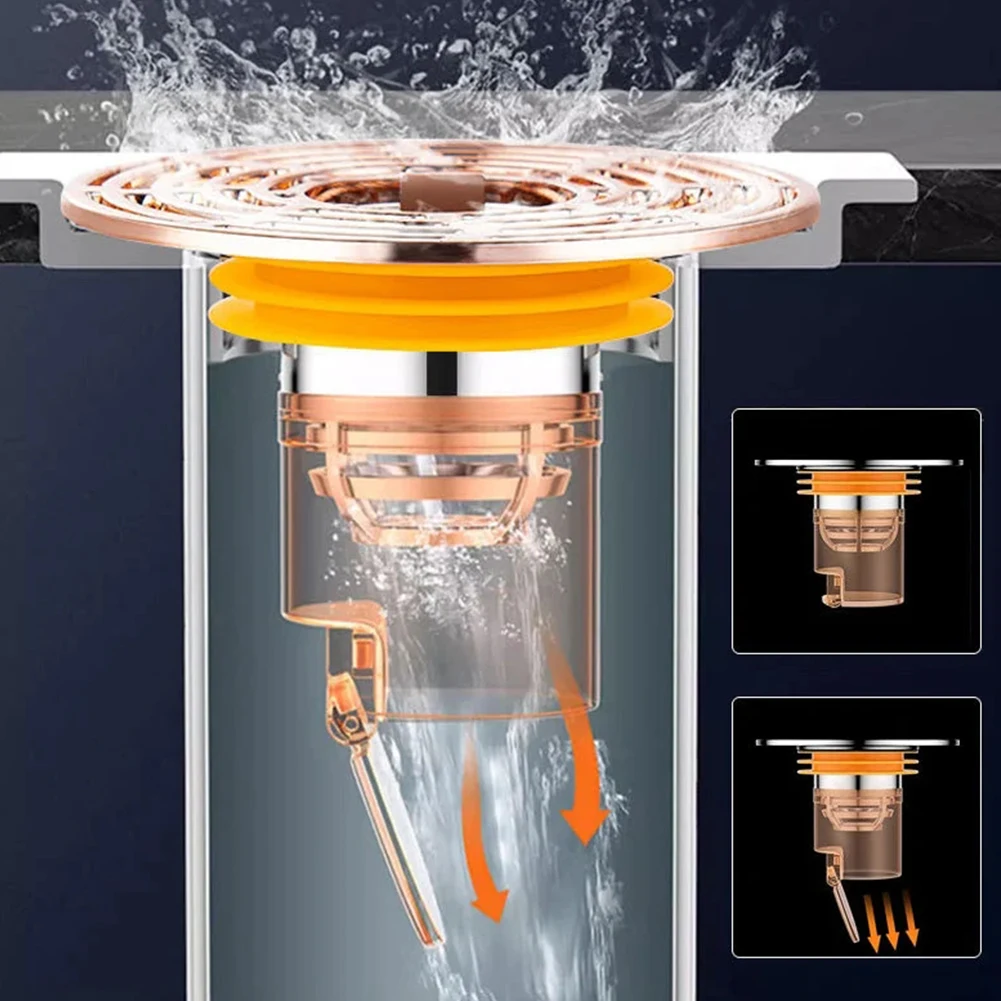 Magnetic Self-Closing Floor Drain Odor Stopper ABS Sink Floor Drain Deodorant Floor Drain Core for Kitchen Bathroom Drain Outlet