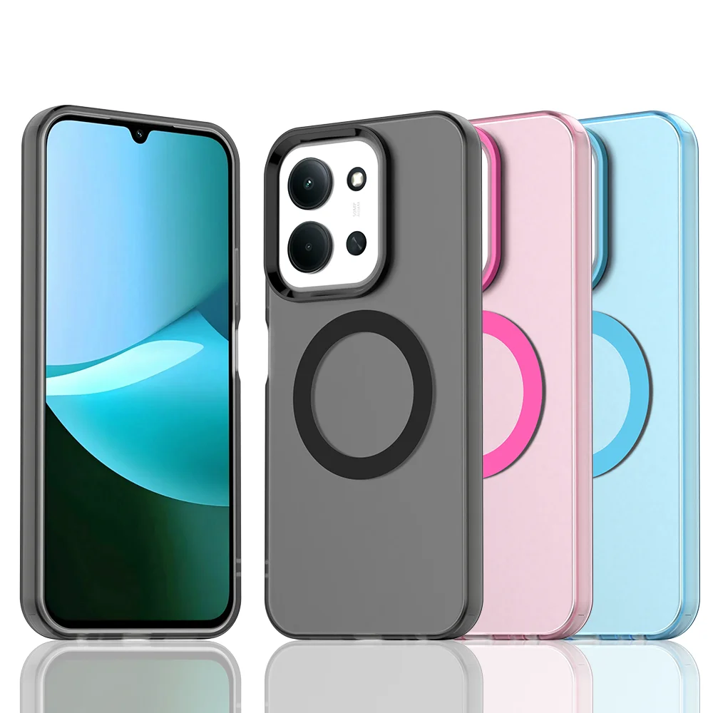 Magnetic Wireless Charging Case with Candy Colors and Transparent Back Shell