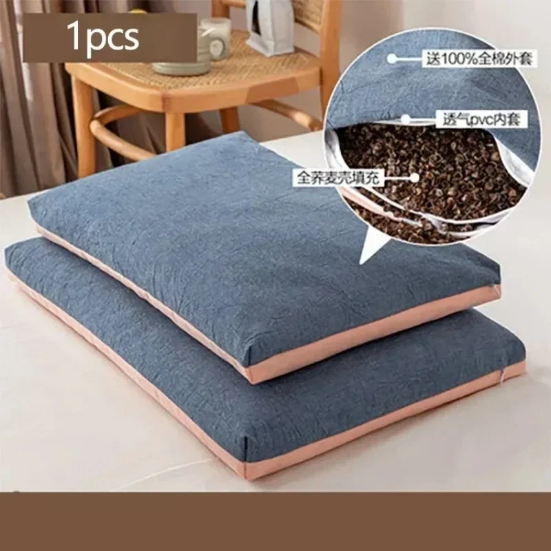 Buckwheat Pillows 100% Organic Coarse Cloth Package Organic Buckwheat Hulls Natural Cooling Technology and Relieve Cervical Pain 6