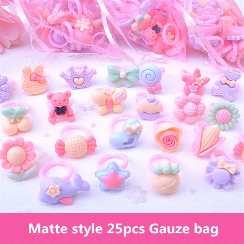 Wearable Ring Adorable Kids Rings Adjustable Metal Ring Women Girl Cloth Accs Interactive Finger Toy Gift Color Assorted