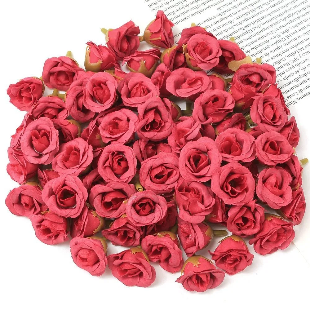10/20/50 Stück 2 cm große künstliche Rosenblütenköpfe für Heimdekoration, Hochzeitsdekoration, künstliche Blumen, DIY-Kranz, Scrapbook, Geschenkzubehör – Detail 11