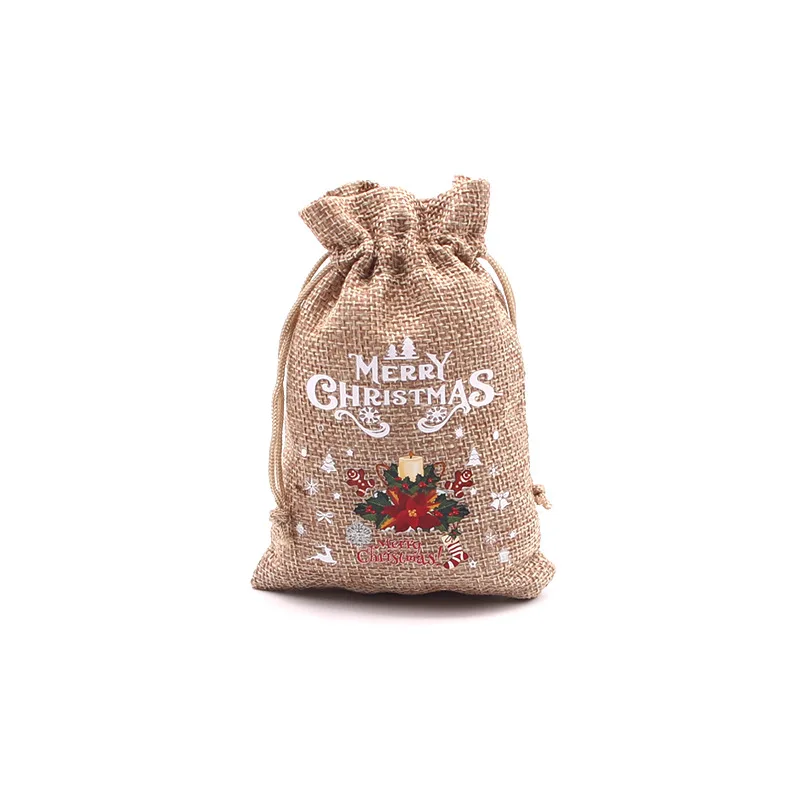 50 Pcs Christmas Drawstring Treat Bags - 9.5 Inches, 5 Holiday Designs, PE Material - View #4