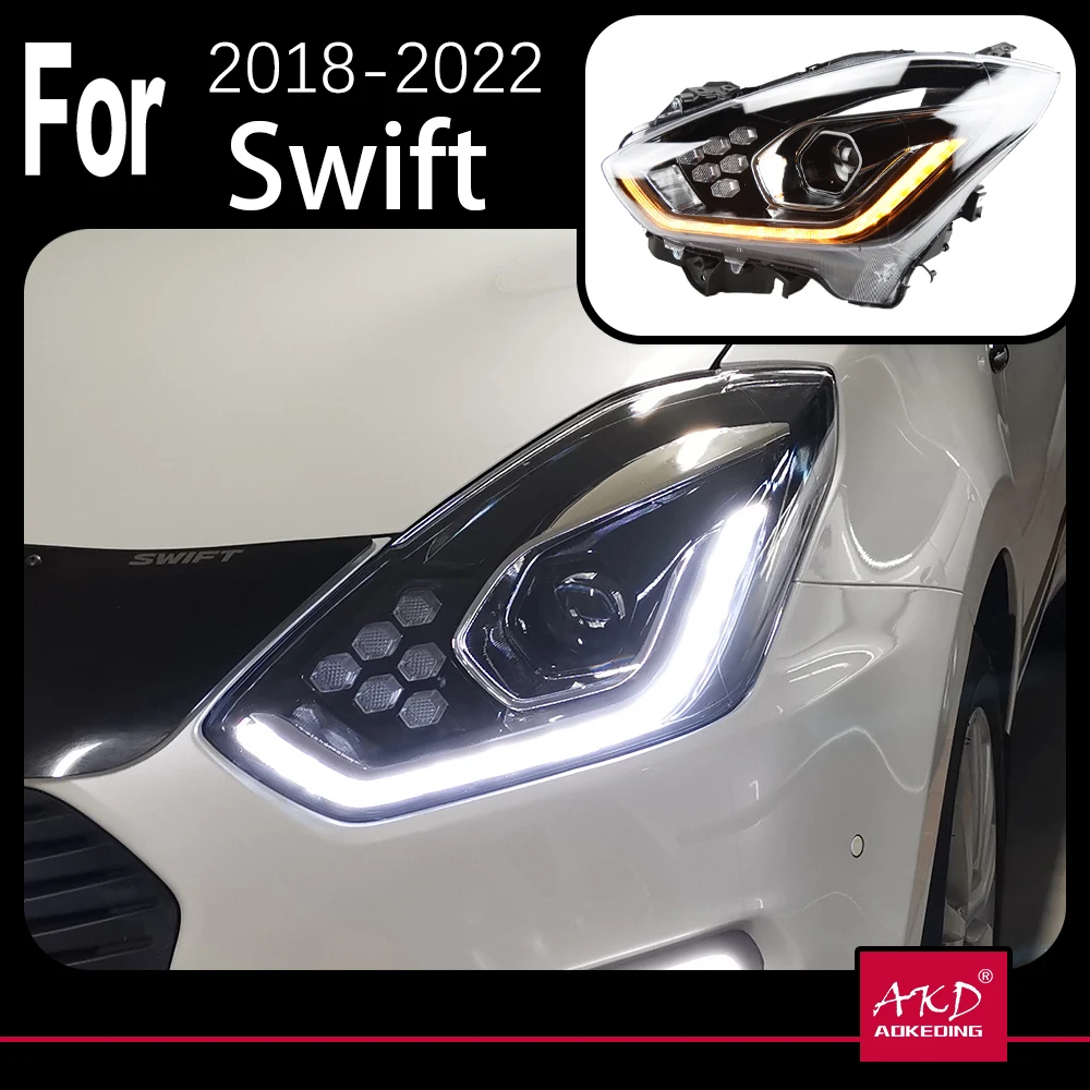 Akd車モデルスズキスイフト用ヘッドライト2018-2022スウィフトledヘッドライトdrl信号led高低ビーム自動車の付属品  AliExpress