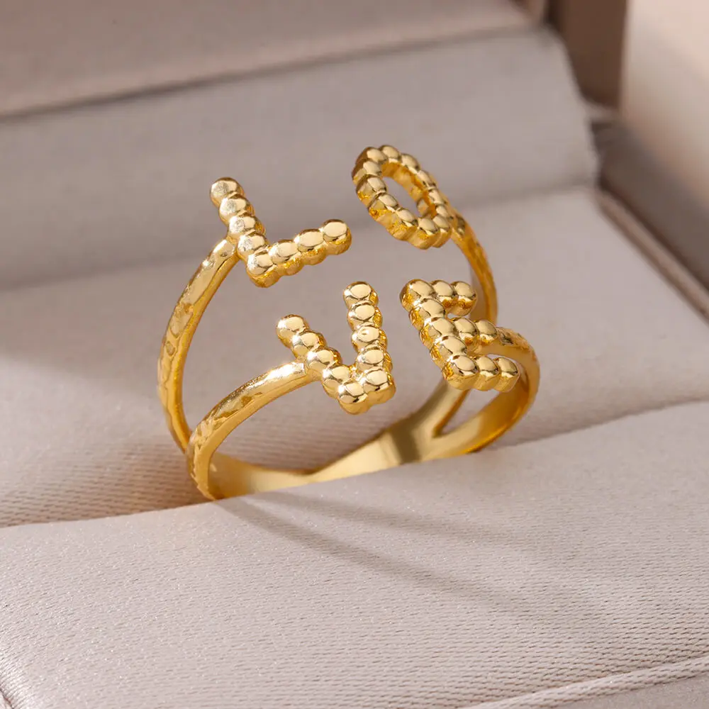 Stainless Steel Ring Gold Plated For Women