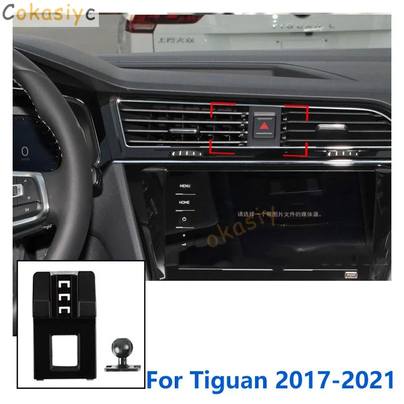 Car Phone Holder GPS Supporting Fixed Bracket Air Outlet Base Accessories 2010- 17mm Special Mounts For Volkswagen Tiguan