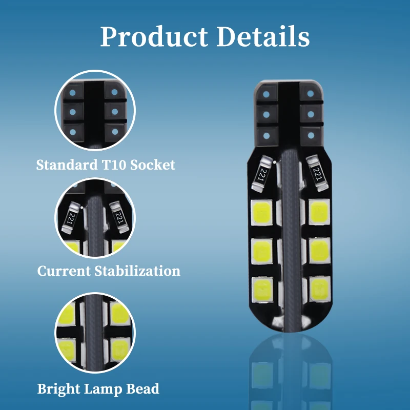6x W5W LED  T10 24SMD ڵ ̵    194 168 2835 ȭƮ  ȭƮ ȣ 
