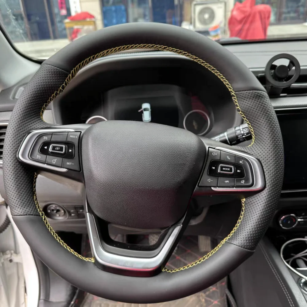 Auto Lenkrad Abdeckung DIY Mikrofaser Leder Hand Nähen Für Chery Tiggo 5 2 3 7 8 PRO 5X 3X QQ Auto Innen Zubehör