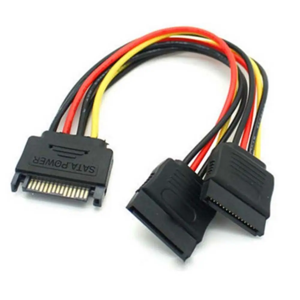 SATA Male To 2 Female Power Lead Connector Wire HDD Splitter SATA Power Cable Adapter Hard Disk