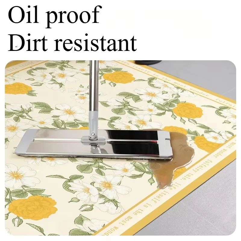 Waterproof Sunscreen Balcony Floor Mat Plant Print Pvc Leather Foot Mats Home Decoration Carpet Non-slip Washable Rug Ковер 러그 5