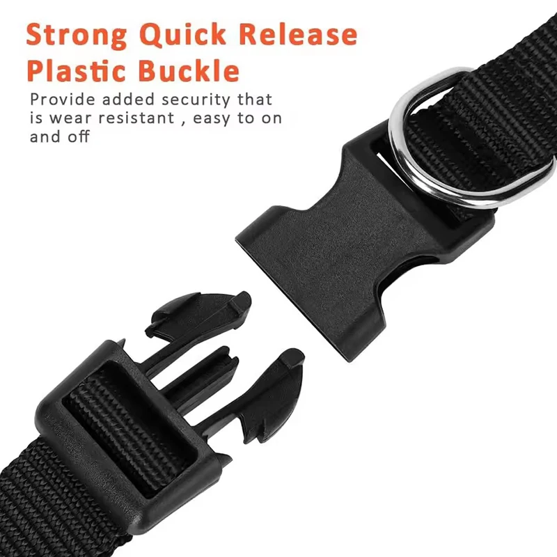 Nylon Adjustable Dog Collar Outdoor Anti Lost Pet Accessories Heavy-duty Buckle Pet Collar Small and Medium-sized Dog