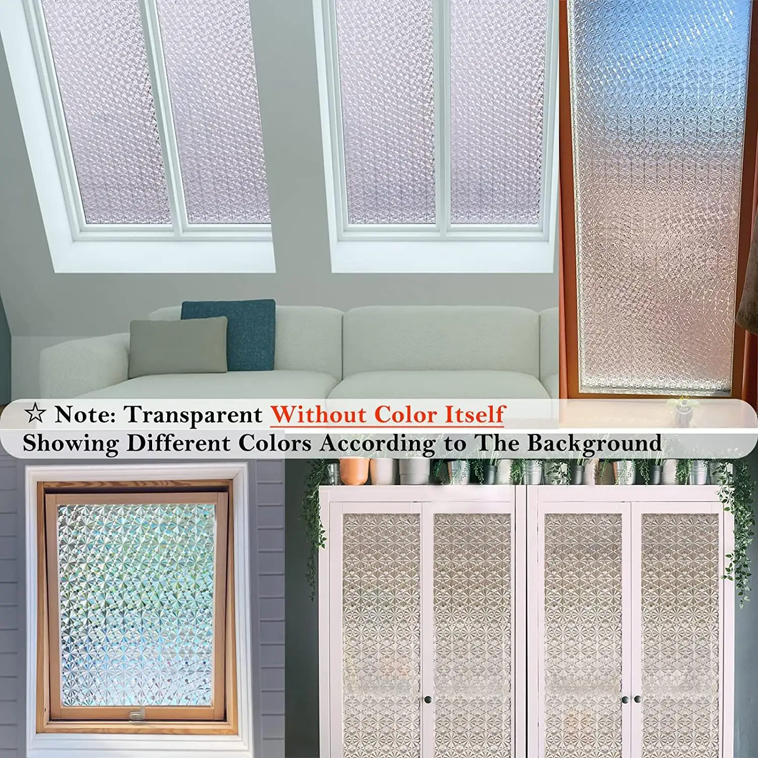 Security tape curtain removable transparent opaque anti-static window curtain bathroom living room office doors and Windows