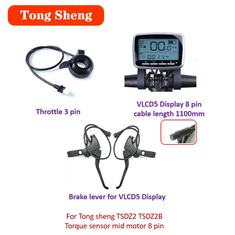Tongsheng Torque Sensor TSDZ2 TSDZ2B Throttle Brake lever VLCD5 Display