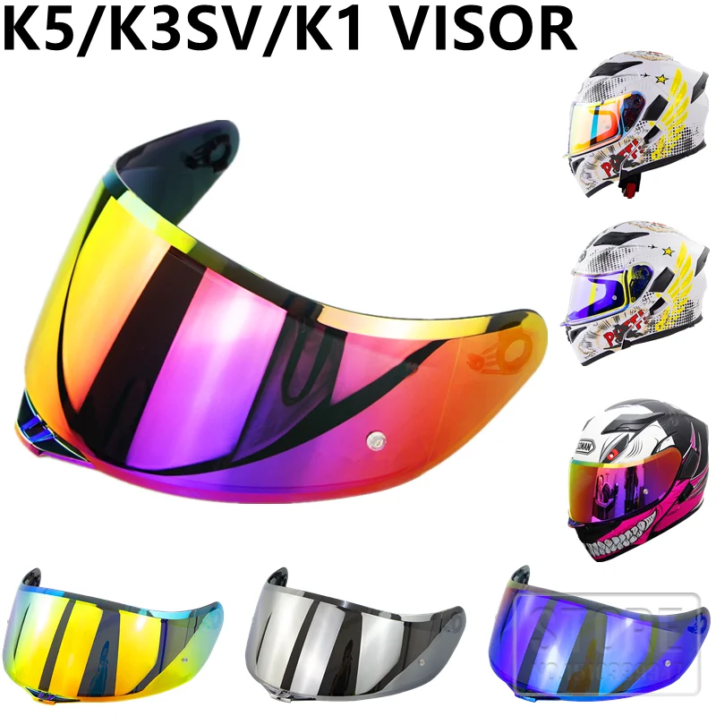 Color : NEW BLACK Motorbike Helmet Visor Lens For AGV K1 K3SV K5 Capacete Revo Lens Shield Full Face Motorcycle Helmet Casco Visors 