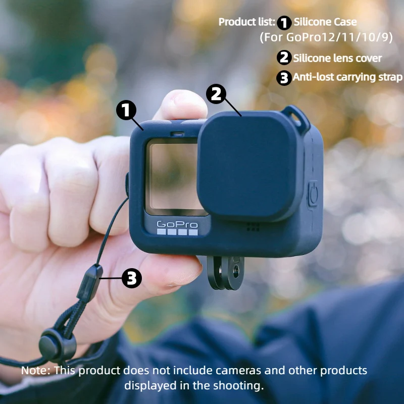 Custodia Morbida In Silicone Custodia Protettiva Per Obiettivo Cover Per Gopro Hero 12 11 10 9 Black Go Pro Action Camera Accessori