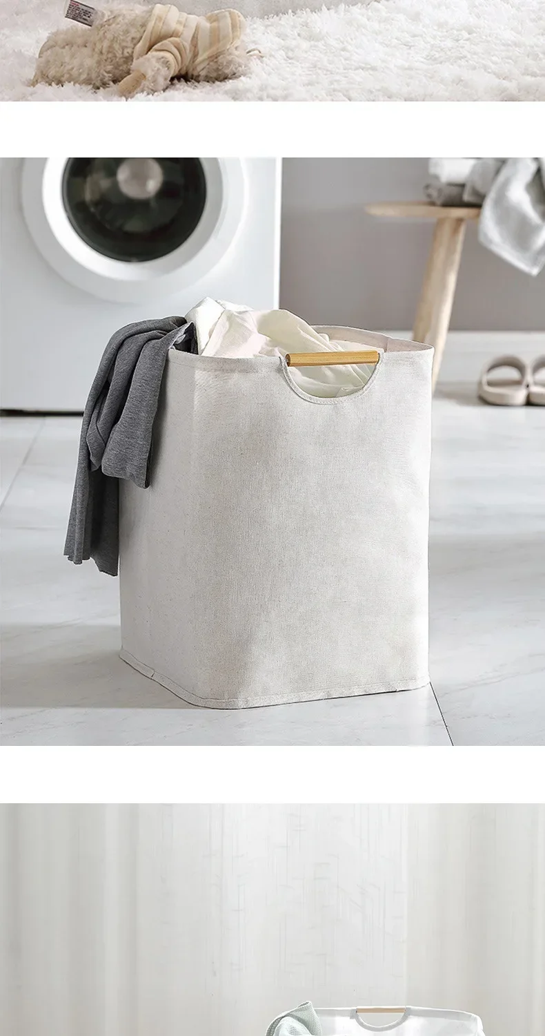 Description Picture 6 of item1PCS Folding Dirty Laundry Sorting Basket High Capacity Washable Toys Dolls Storage with Easy Carry Long Handles Bathroom