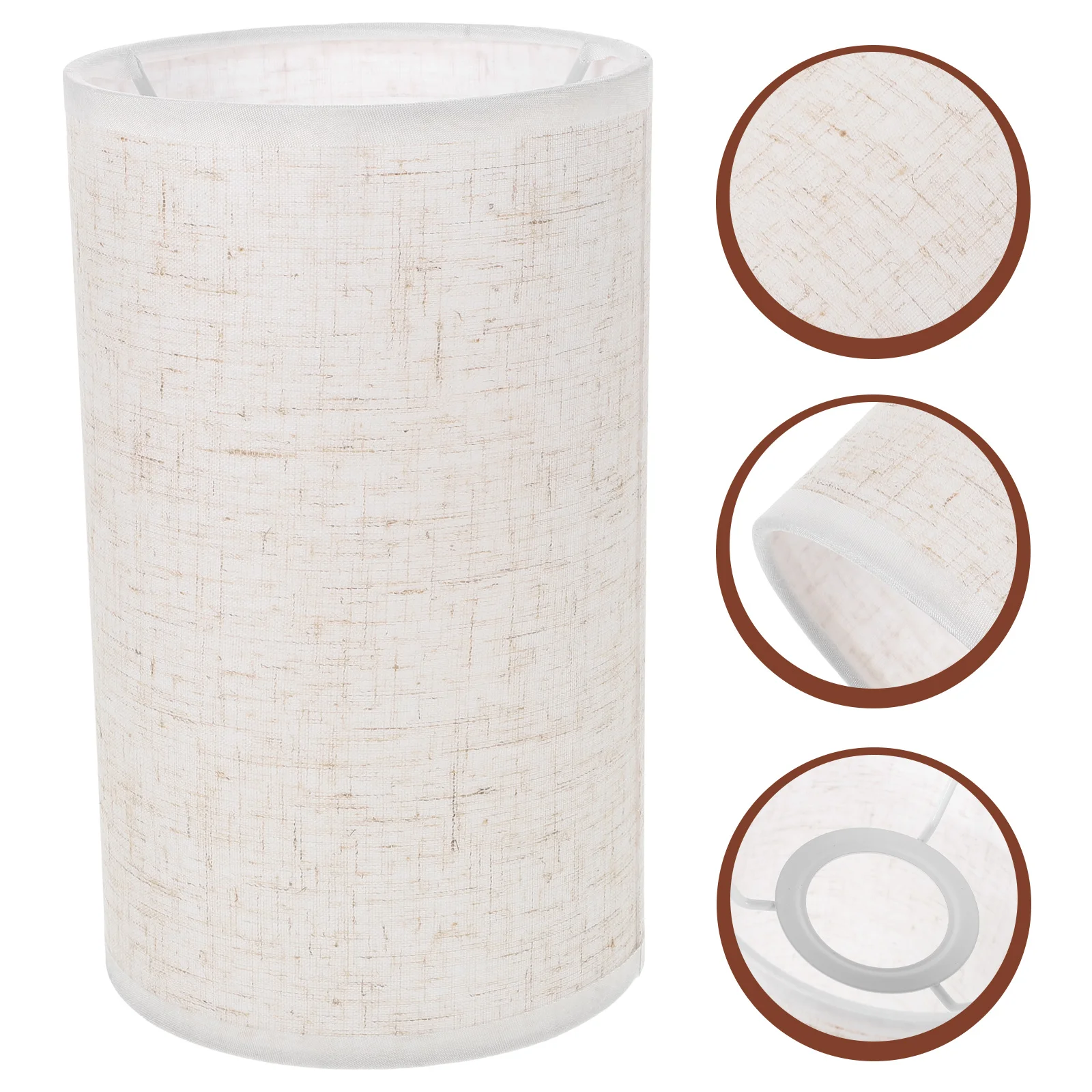 

Drum Lamp Shade Beige Linen Cylinder Lamp Shade Spider Construction Lamp Shade Replacement Light Cover Table Floor Lamp
