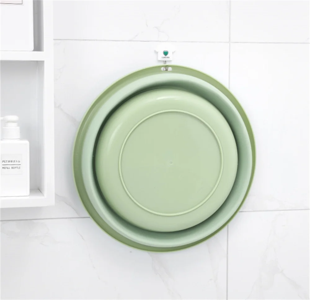 Lavabo plegable portátil de silicona para viaje, lavabo de lavandería seguro, duradero, fácil de almacenar, suministros de baño