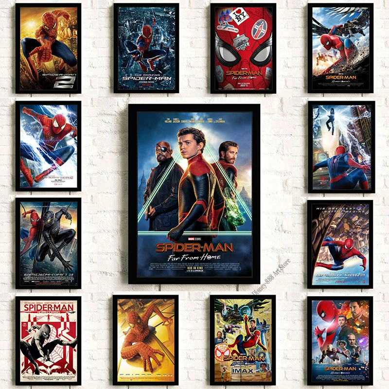 Spiderman No Way Home Movie Canvas Painting Print Marvel Anime Poster Superhero Wall Art Disney Animation Room Decor |