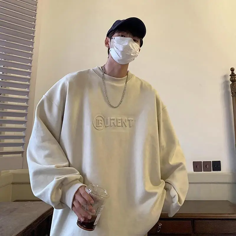 

Winter Suede South Korean Warm Street Men Hoodie Fashion Y2K Personality Couple Retro Loose Thick Long Sleeve Sports Hoodie top