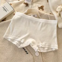 Culotte en dentelle mignonne, taille moyenne, pantalon de sécurité de sport Sexy pour femmes, sous-vêtements fins, doux, confortable, respirant, sans Trace, intimes 3