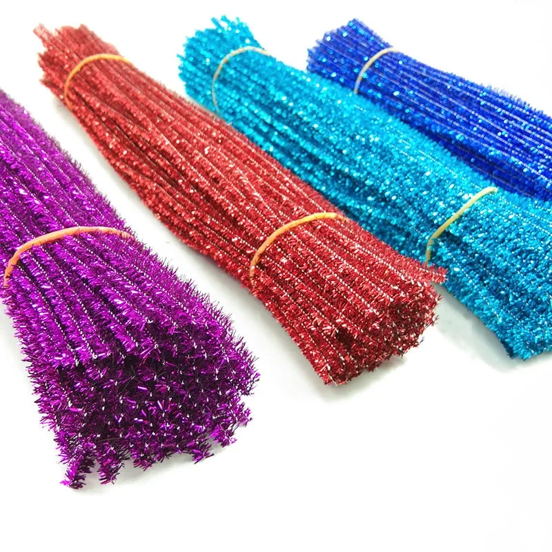 100pcs Pipe Cleaners Chenille Stems Craft Cleaner Sticks Stickplush Kids  Crafts Diy Twisted Two Fuzzy Tone Wire Stem Striped - AliExpress