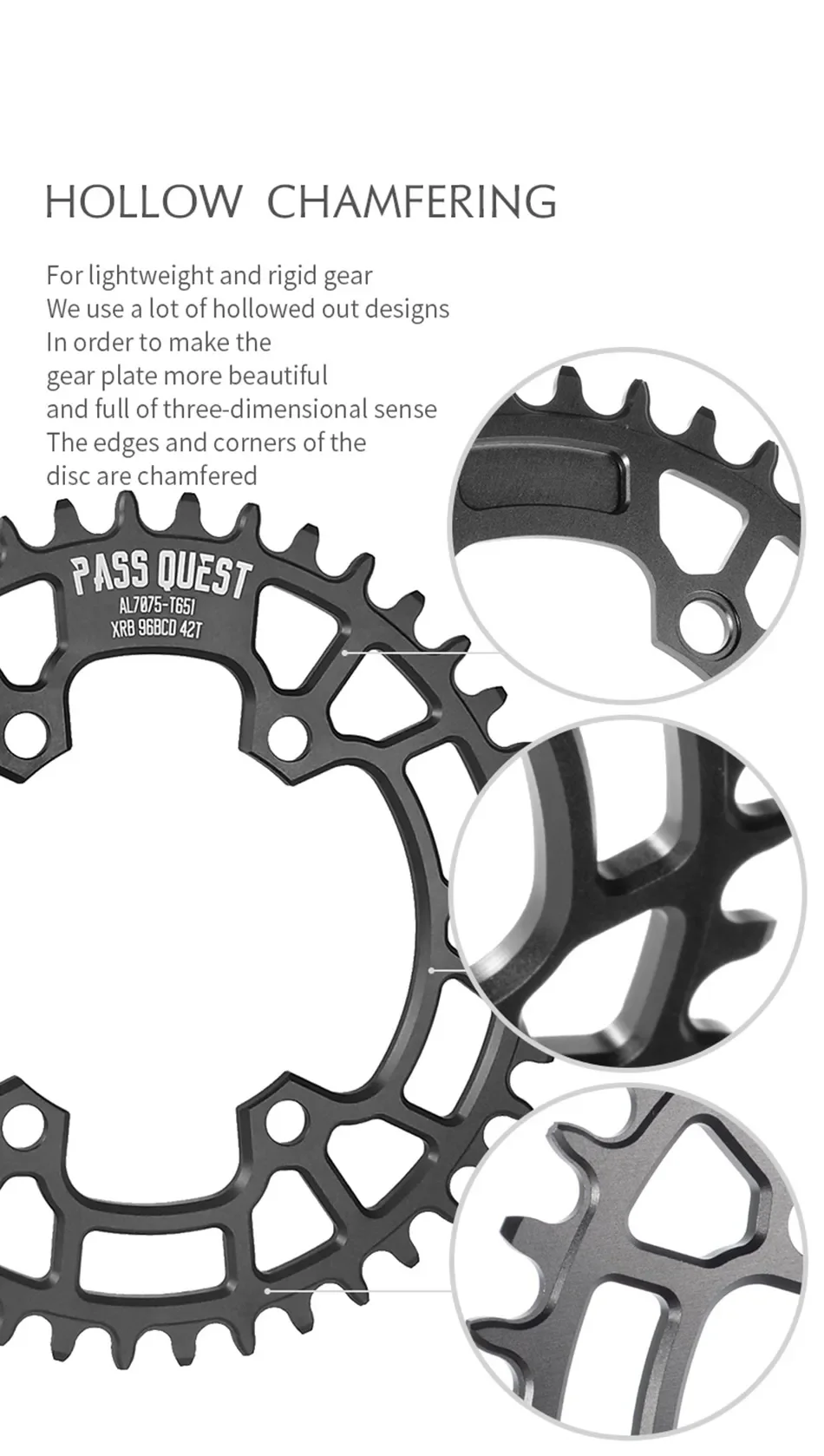 narrow in on 96BCD Mountain Bike Narrow Wide Chainring 30-42T for XT