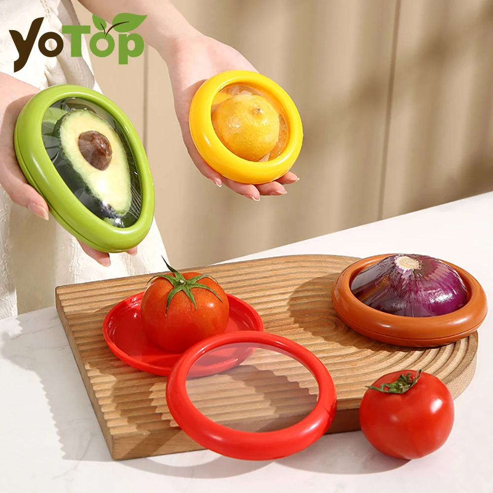 

Fruit Fresh-keeping Cover Avocado Food Storage Box Vegetable Preservation Seal Cover Colored Kitchen Tools Kitchen Accessories