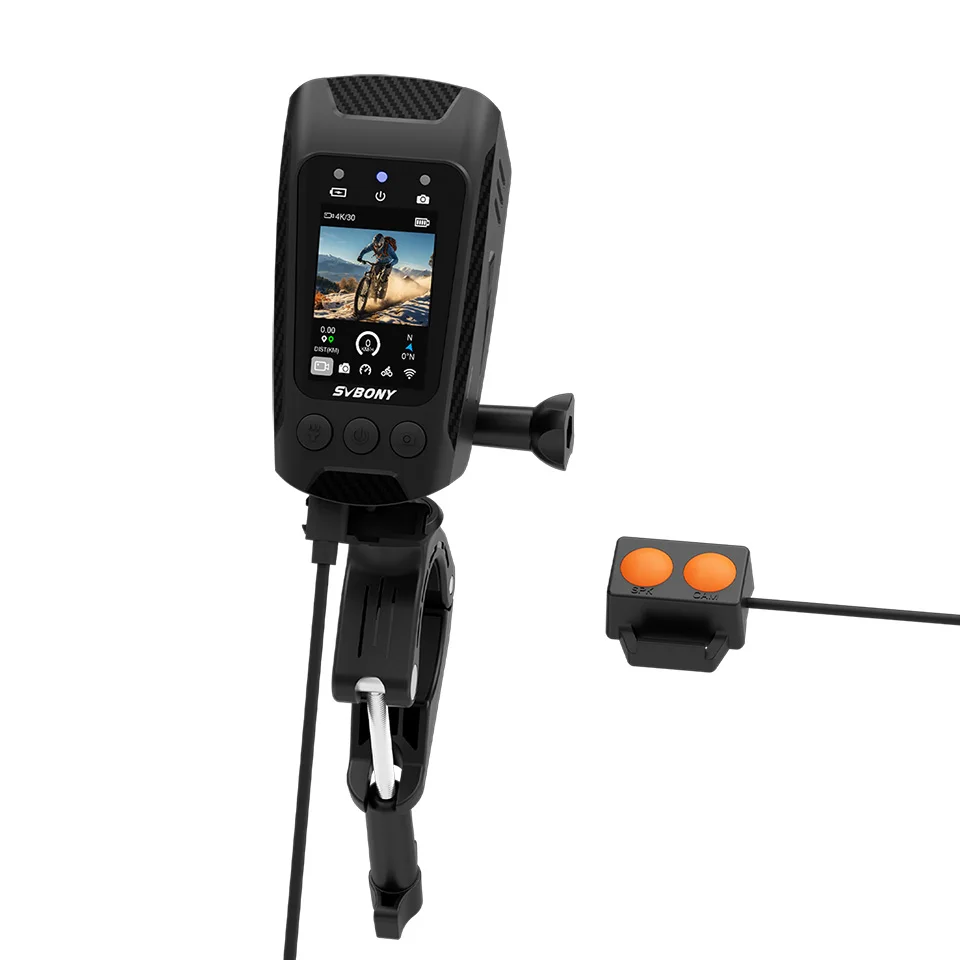 SVBONY SVGo Cycling C1 Cámara para ciclismo IPS con pantalla a todo color, giroscopio antibrinco de 6 ejes, GPS, 4K a 30fps, registros de bicicleta, IPX4