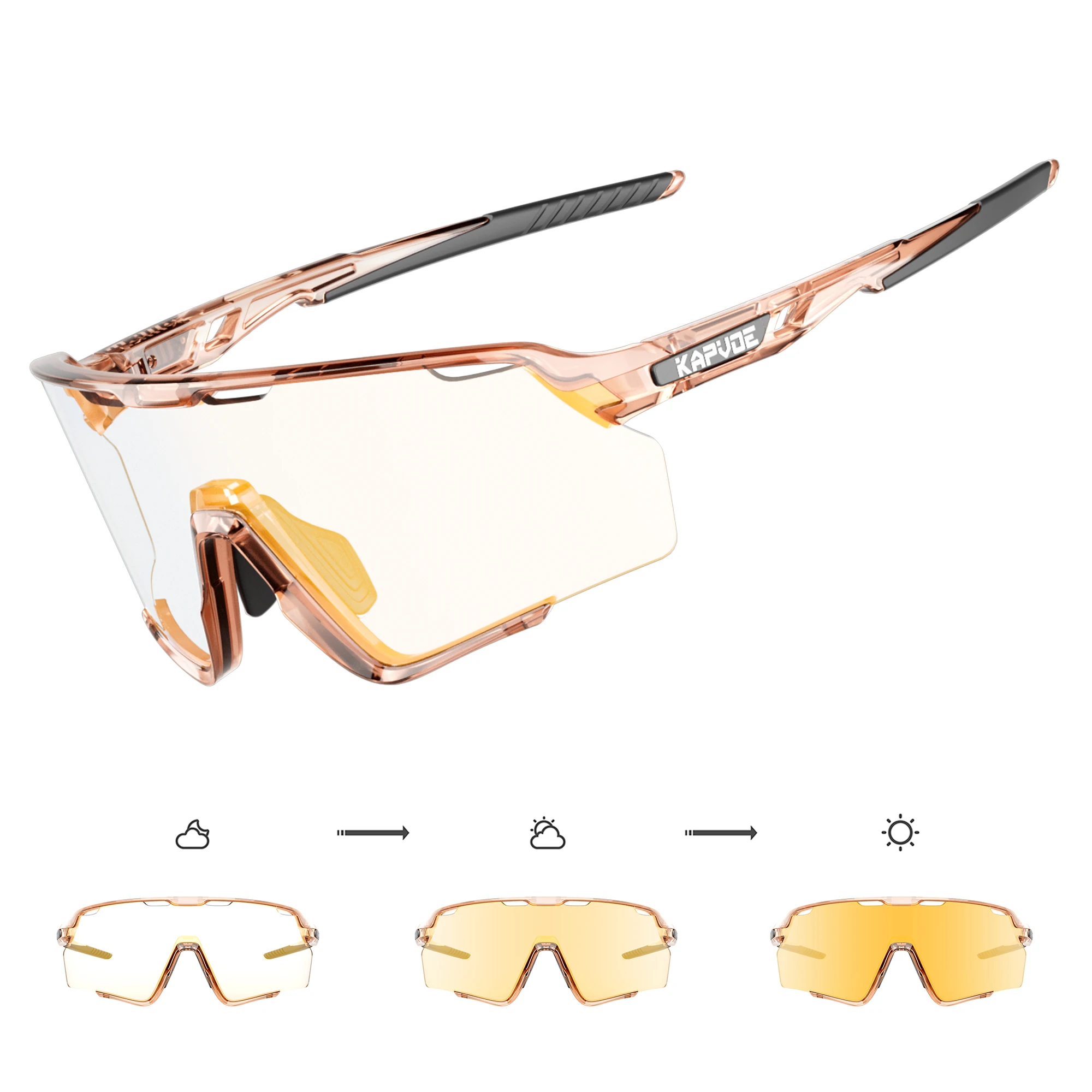 Kapvoe photo chrome Fahrrad brille MTB Brille Männer Frauen klare Sport brille Outdoor Fahrrad UV400 Brille Sonnenbrille