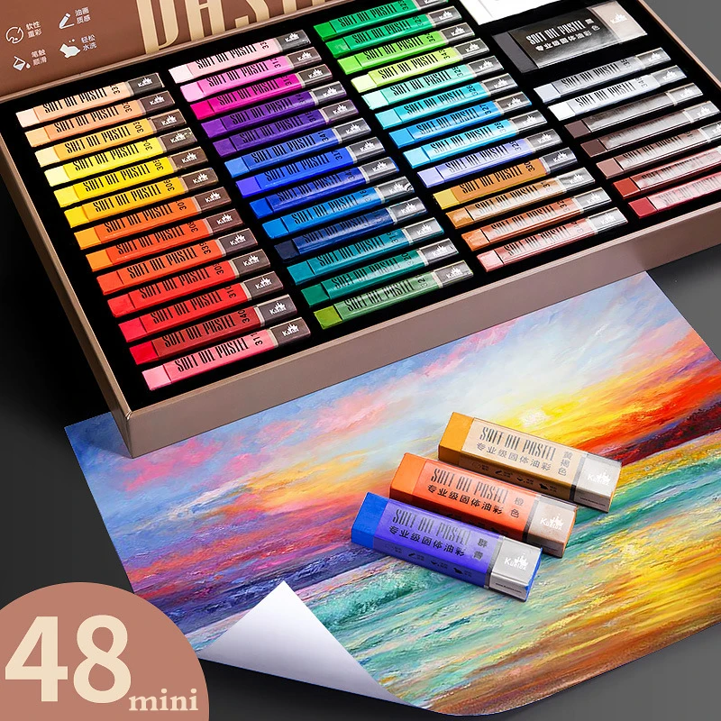 Professional Solid Oil Painting Mini48 Colors Portable Beginner Art Oil Painting Pigment Drawing Graffiti Student Art Supplies