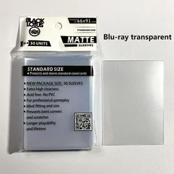 50 PCS Dark Blue Matte Card Sleeves - Premium Protection for Trading and Playing Cards (Clear 50PCS)