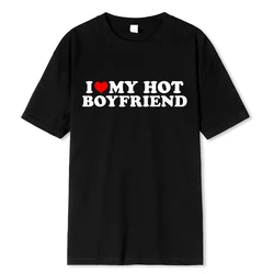 Retro I Love My Hot Partner Graphic T-Shirt - Unisex Casual Sports Streetwear - M (Blakc1)