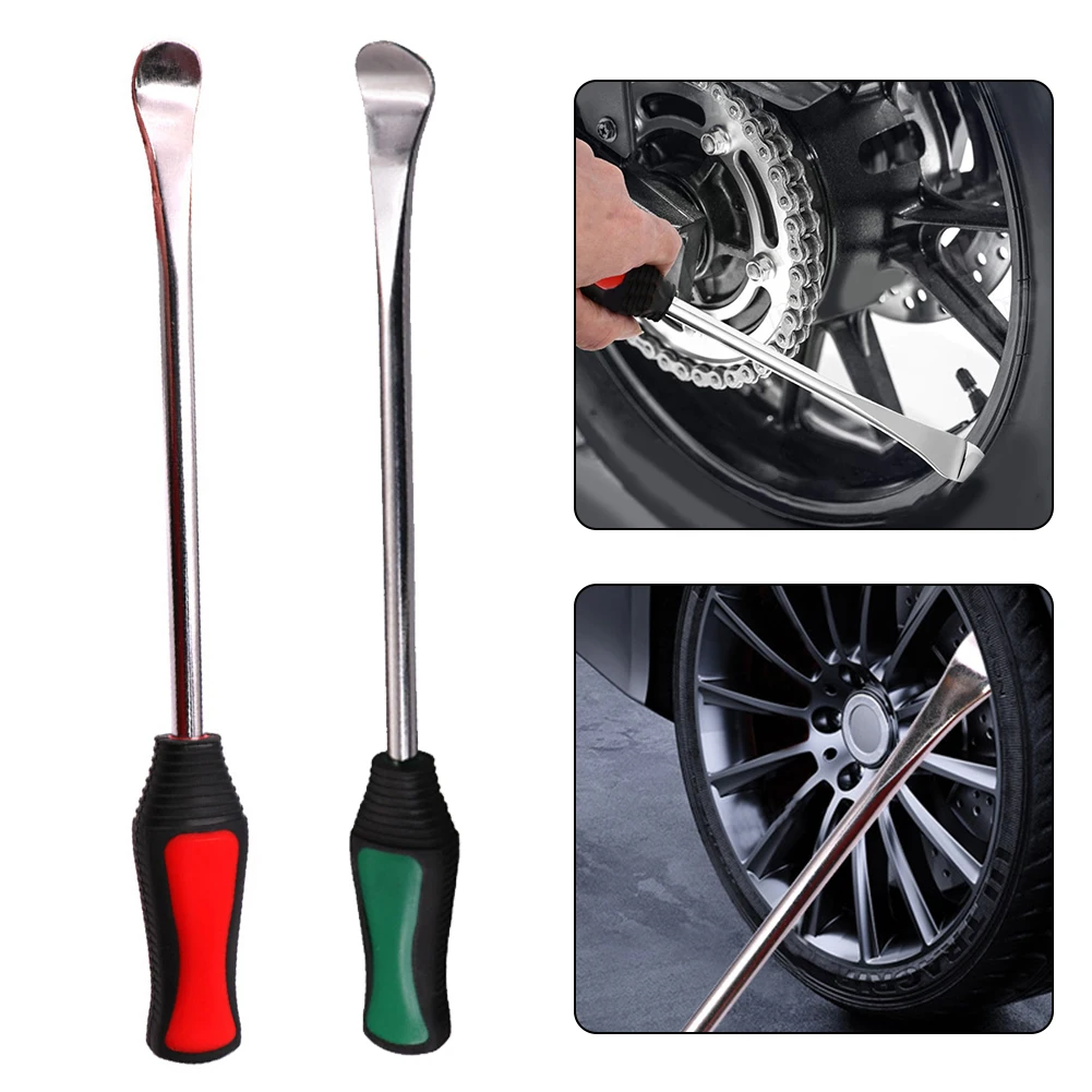 

1x Red/ Green Car Tire Iron Lever Tool Heavy Duty Tyre Changing Kit Steel Multi-function Crowbar Round Flat Head Pry Bar