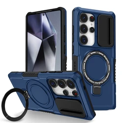 Hybrid Armor Magnetic Wireless Charging Case with Car Holder - Galaxy S26 Plus (Navy Blue)