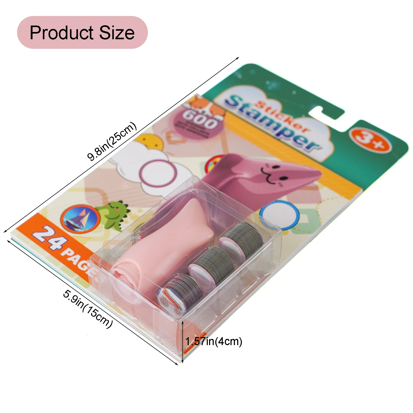Sticker Stamper Kids Toy with 600 Stickers and 24-Page Activity Pad for Toddlers, Boys & Girls Ages 3+ Arts and Crafts Creative
