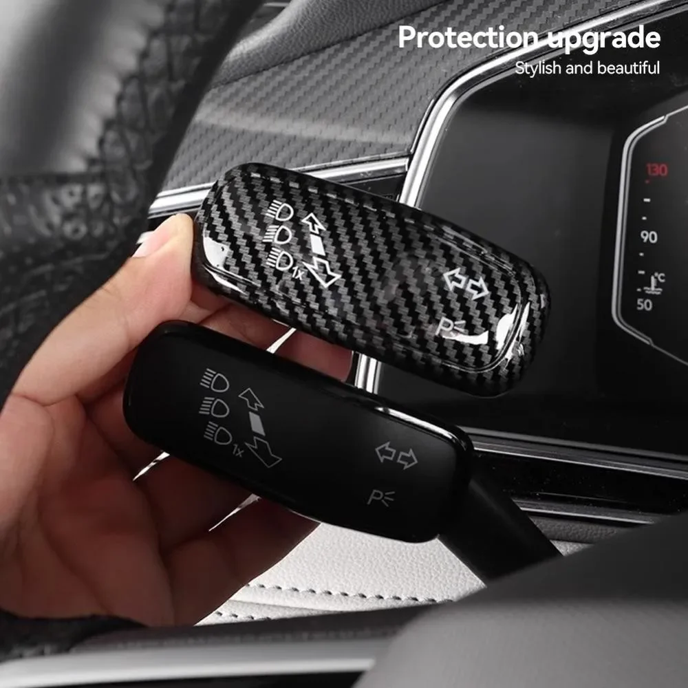 Steering Wheel Wiper Trim Headlight Button Cover Car Interior Mouldings For VW Polo Golf 7 Golf 8 Jetta Tiguan 2Pcs