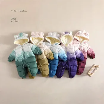 Winter Gradient Baby Plush Jumpsuit 1